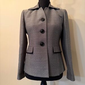 Evan Picone Women’s 2P Gray Black Textured Blazer Trendy Career Business Button
